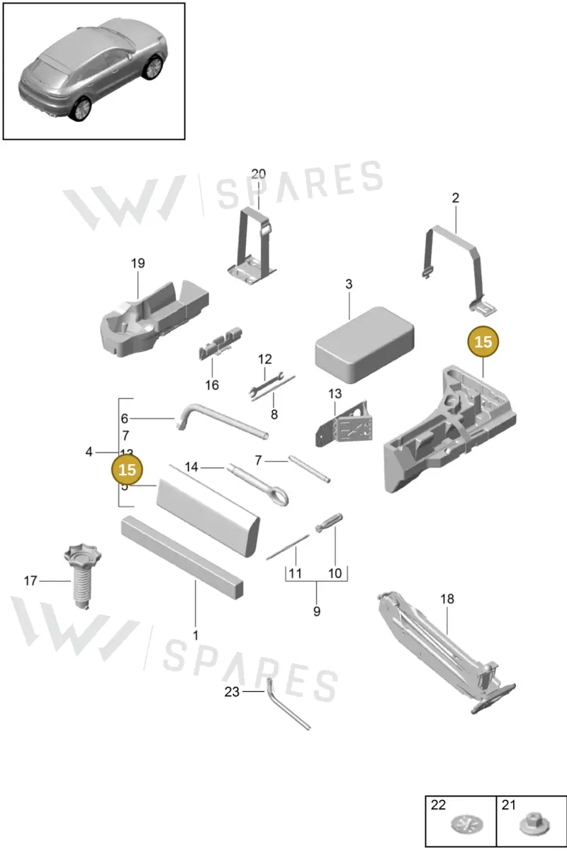 95B012109A — Porsche Macan (2018-2022) diagram p52001000, position 15