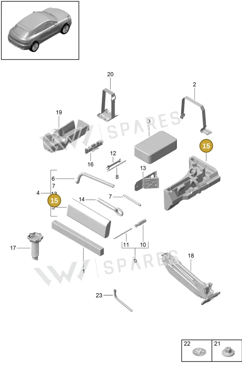 95B012109 — Porsche Macan (2018-2022) diagram p52001000, position 15