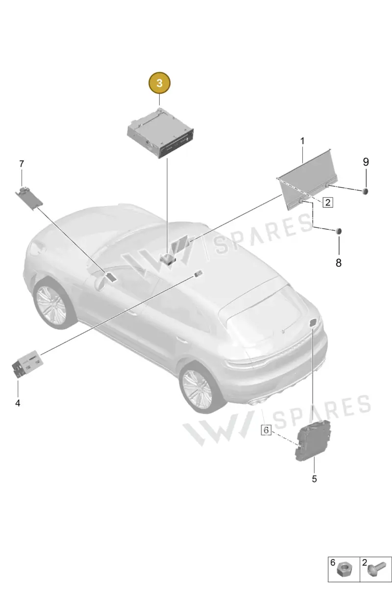 95B035015B — Porsche Macan (2018-2022) diagram p52000170, position 3