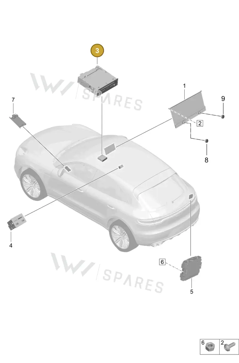 95B035029BX — Porsche Macan (2018-2022) diagram p52000170, position 3