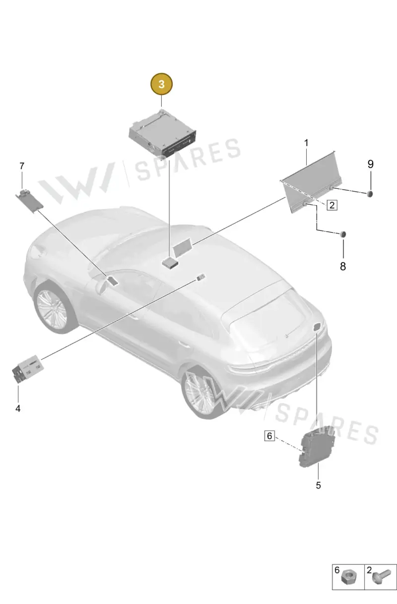 95B035063CX — Porsche Macan (2018-2022) diagram p52000170, position 3