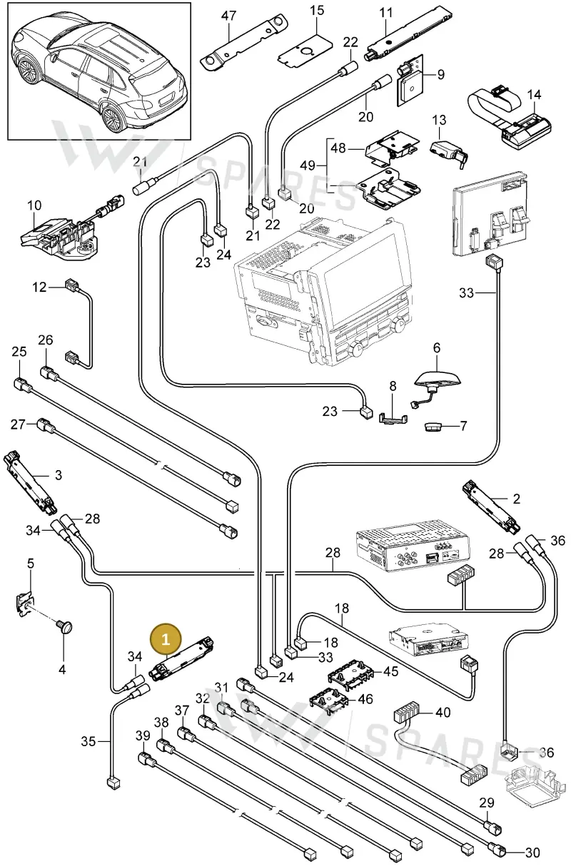 95B035225D — Porsche Cayenne (2010-2018) diagram p37911003, position 1