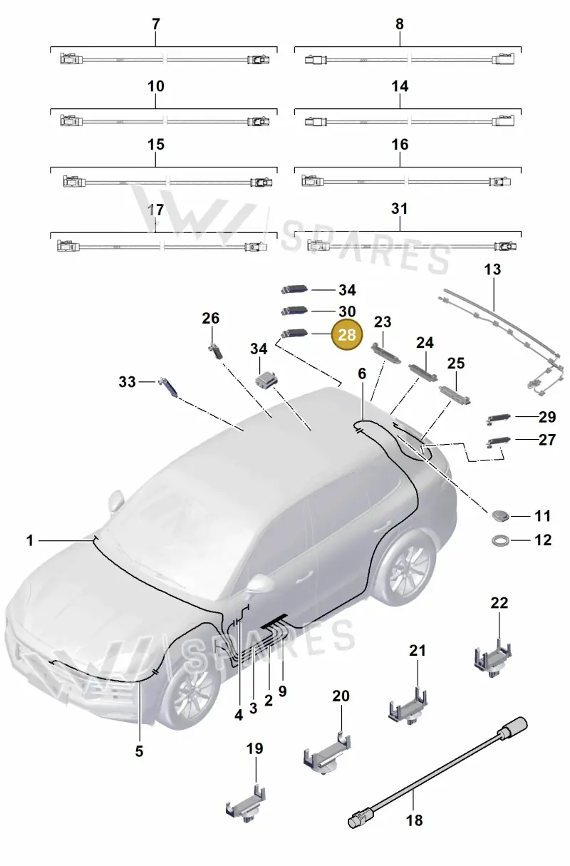 95B035225E — Porsche Cayenne Coupe (2023-2023) diagram p60912100, position 28