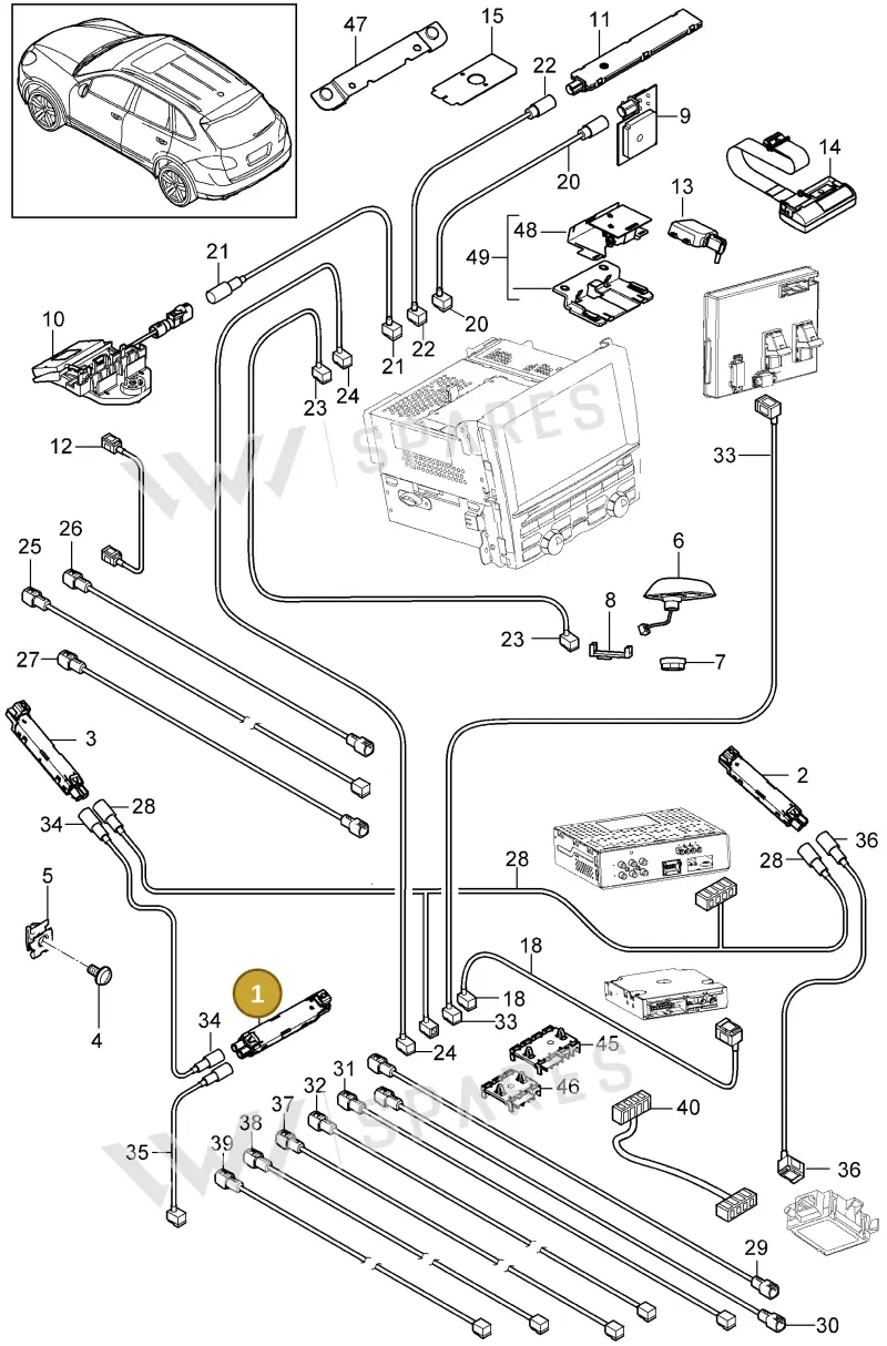 95B035225F — Porsche Cayenne (2010-2018) diagram p37911003, position 1