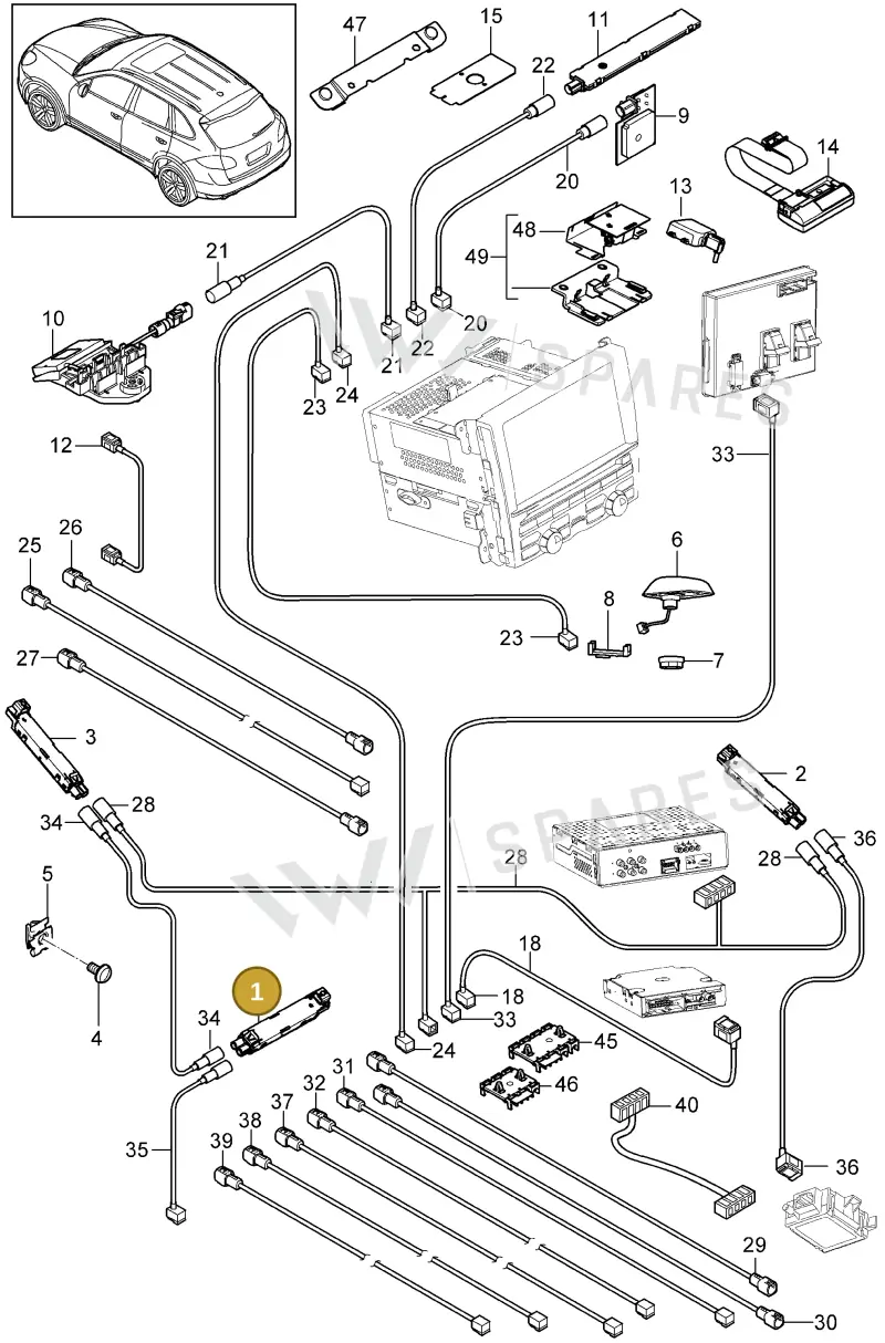 95B035225G — Porsche Cayenne (2010-2018) diagram p37911003, position 1