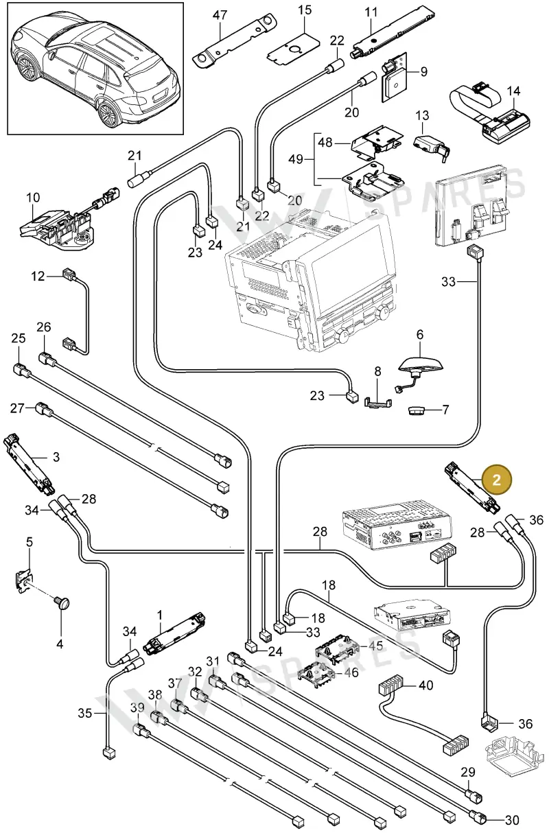 95B035225L — Porsche Cayenne (2010-2018) diagram p37911003, position 2