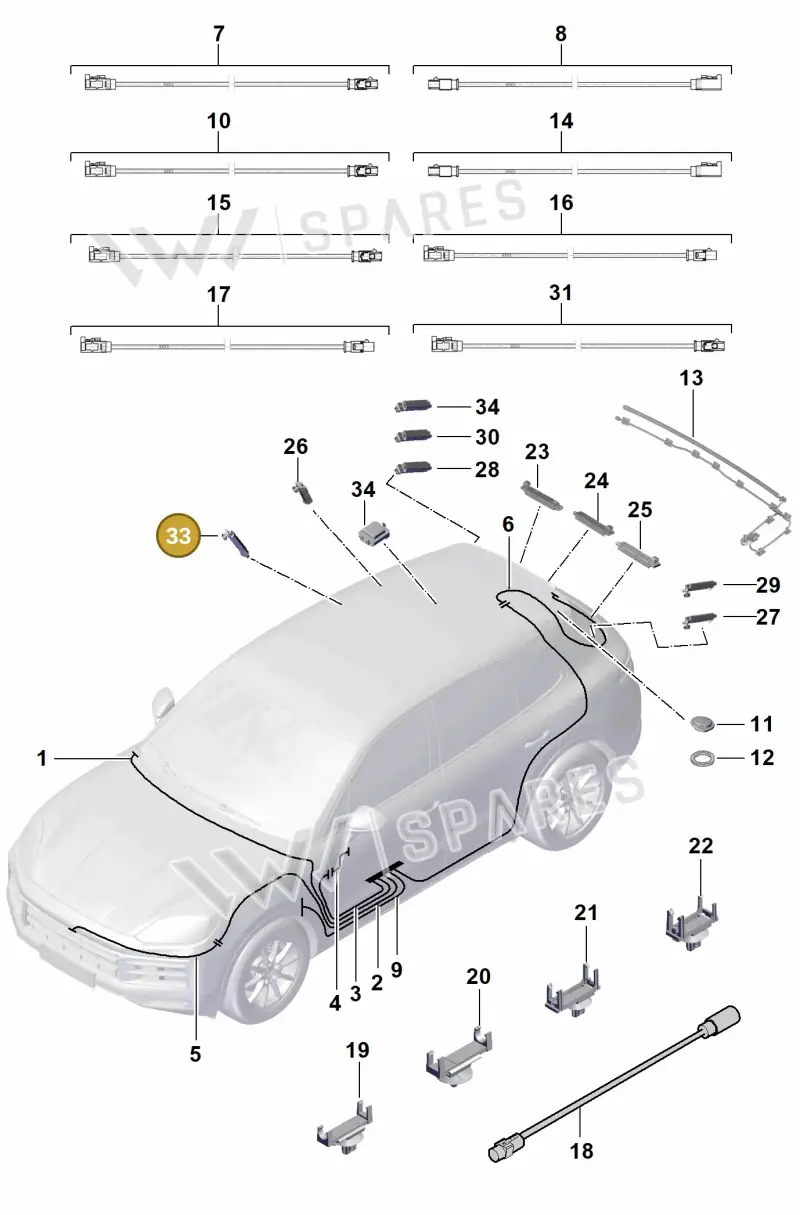 95B035225N — Porsche Cayenne Coupe (2023-2023) diagram p60912100, position 33