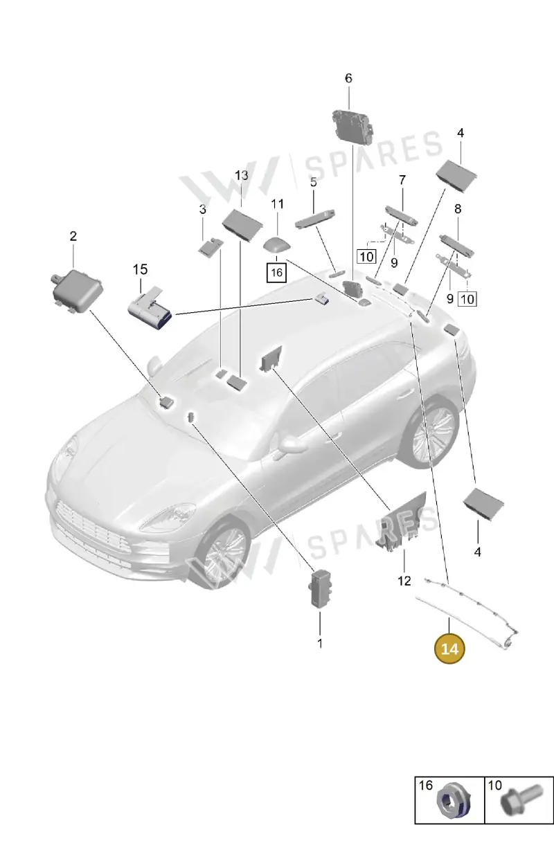 95B035510 — Porsche Macan R4 TFSI (2018-) diagram p52912000, position 14