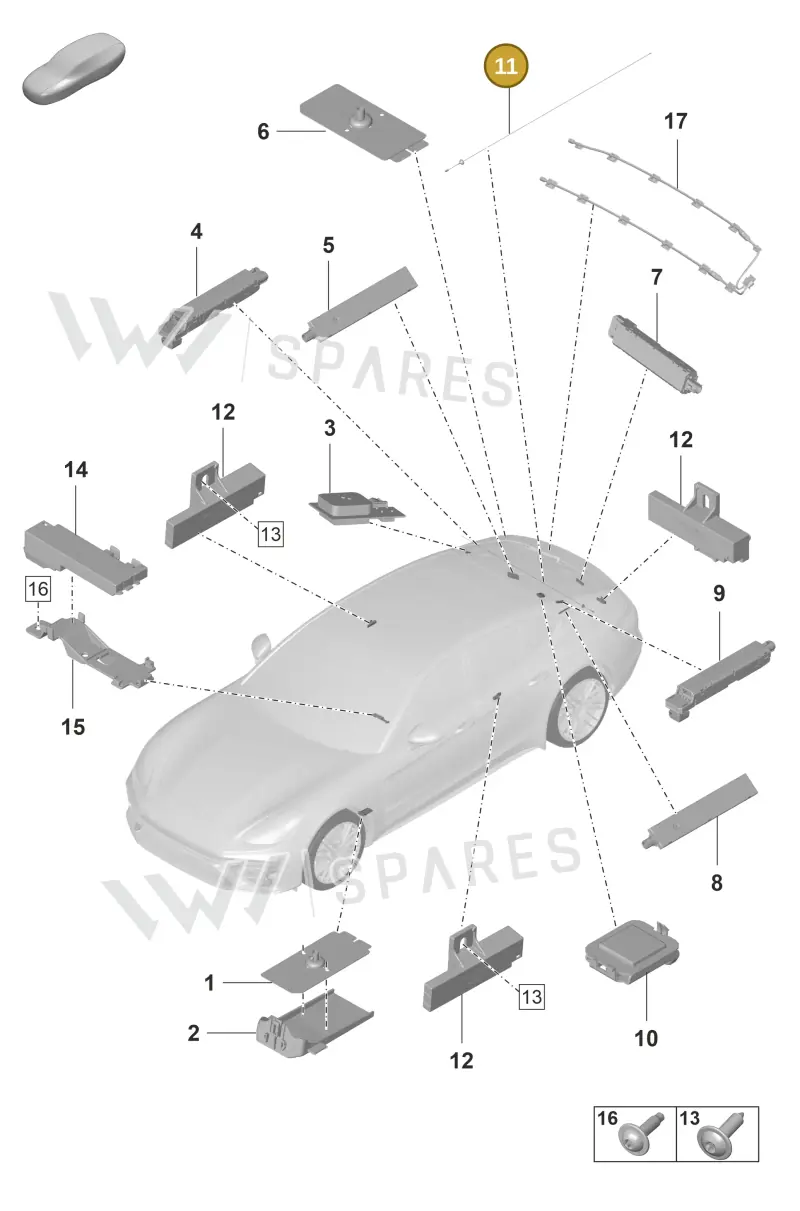 95B035510 — Porsche Panamera 4 Hybrid (2020-2023) diagram p58911016, position 11