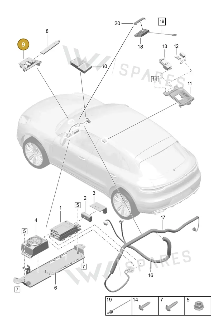 95B035526A — Porsche Macan (2018-2022) diagram p52911040, position 9