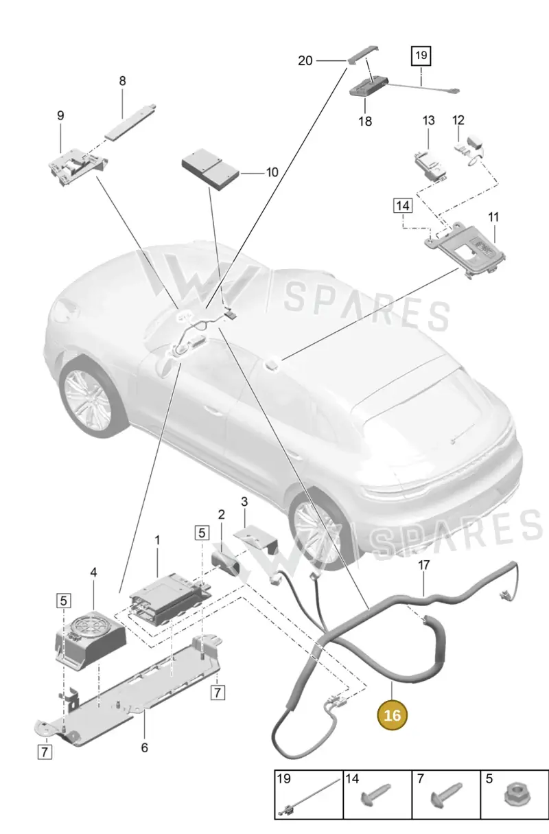 95B035550CK — Porsche Macan (2018-2022) diagram p52911040, position 16