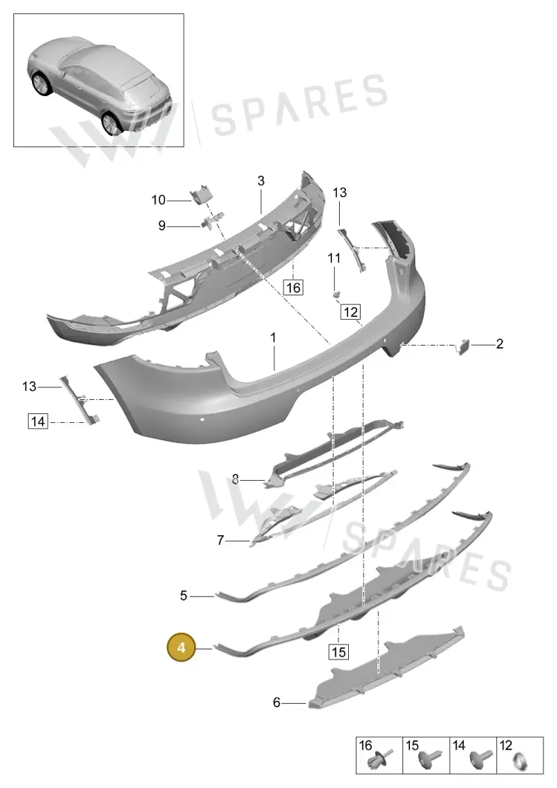95B043834011E0 — Porsche Macan (2018-2022) diagram p52802510, position 4
