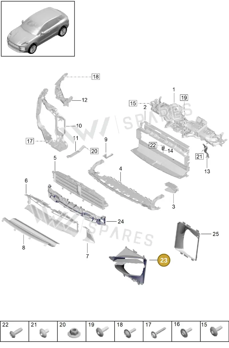 95B117335H — Porsche Macan (2018-2022) diagram p52802210, position 23