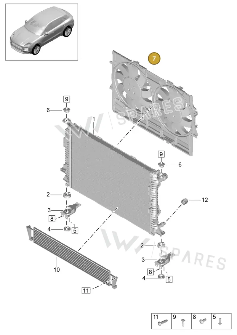 95B121003E — Porsche Macan (2018-2022) diagram p52000116, position 7