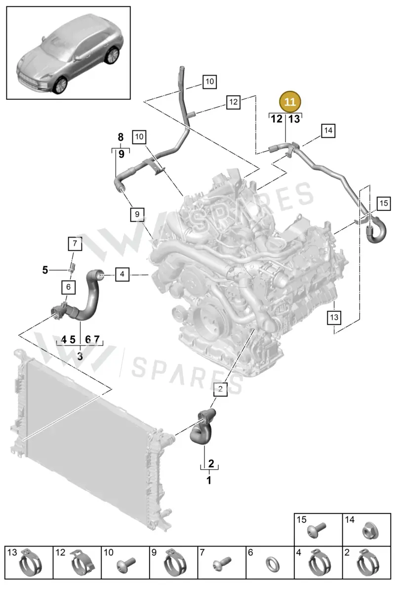 95B121064 — Porsche Macan (2018-2022) diagram p52105300, position 11