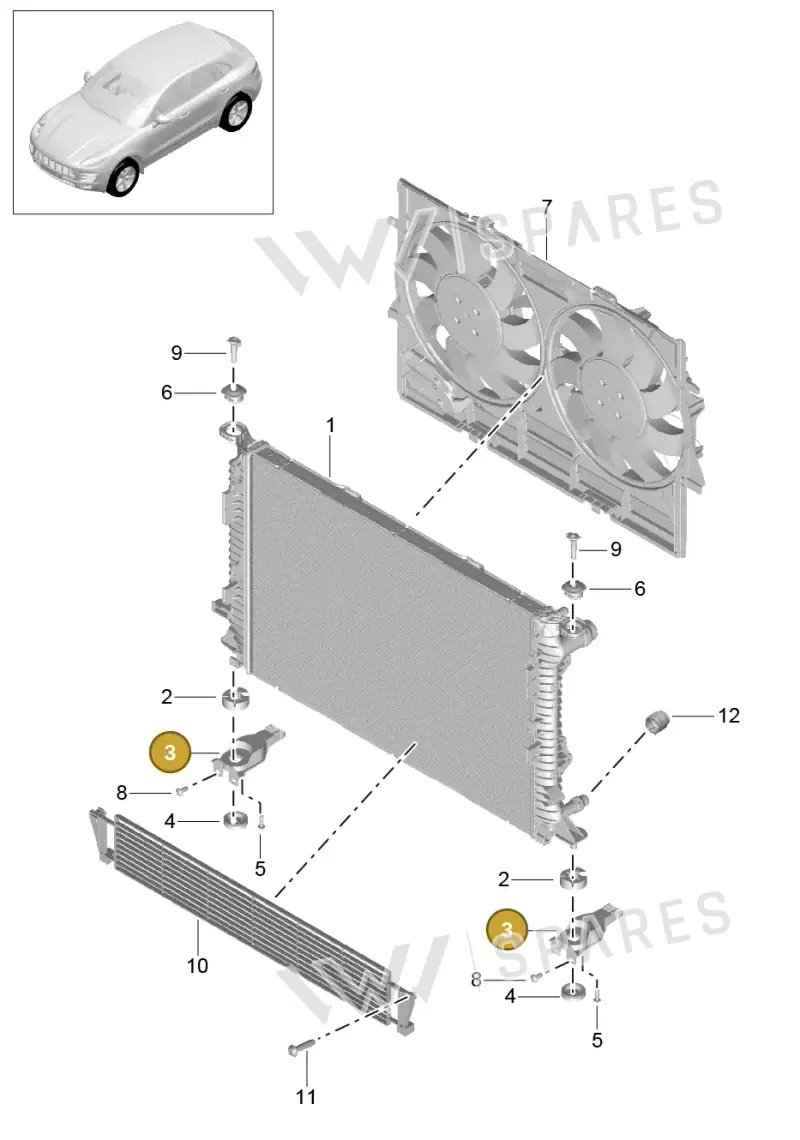 95B121093A — Porsche Macan (2013-2018) diagram p44105035, position 3