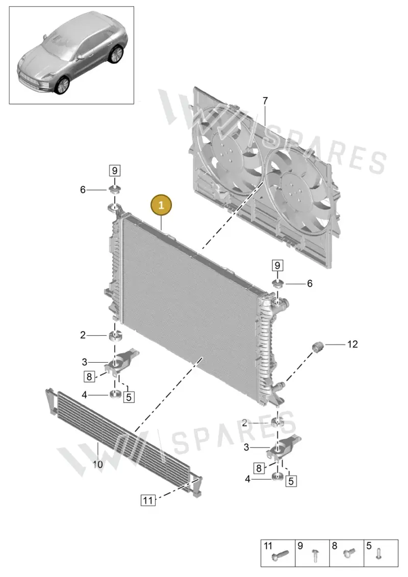 95B121251A — Porsche Macan (2018-2022) diagram p52000116, position 1