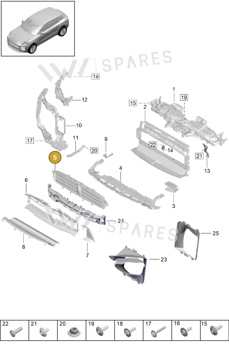 95B121257DY — Porsche Macan R4 TFSI (2018-) diagram p52802210, position 5