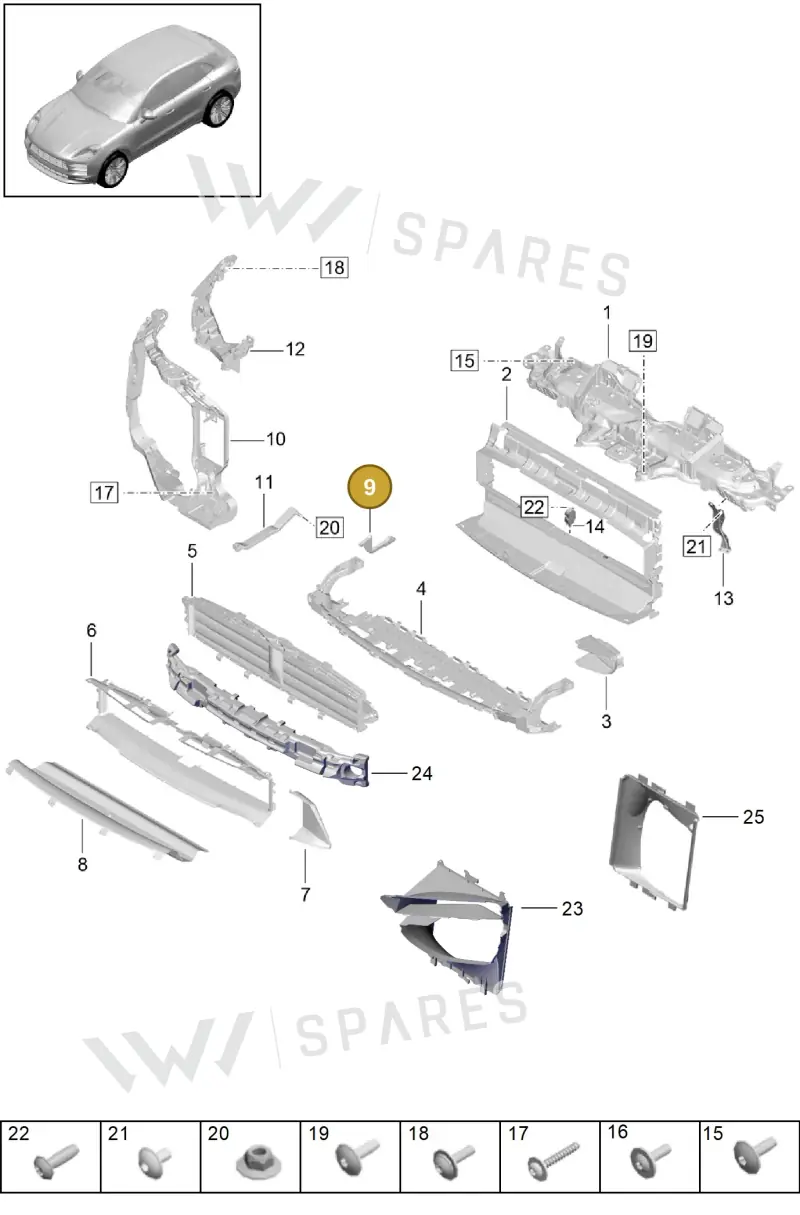 95B121675M — Porsche Macan (2018-2022) diagram p52802210, position 9