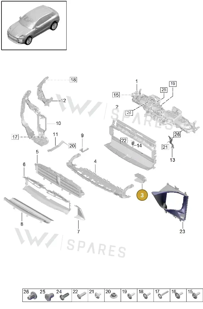 95B121700MOK1 — Porsche Macan (2018-2022) diagram p52000186, position 3