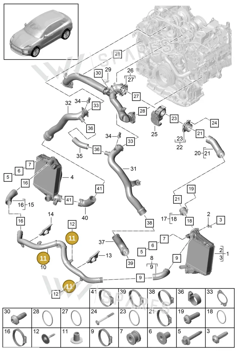 95B129381 — Porsche Macan R4 TFSI (2018-) diagram p52000021, position 11