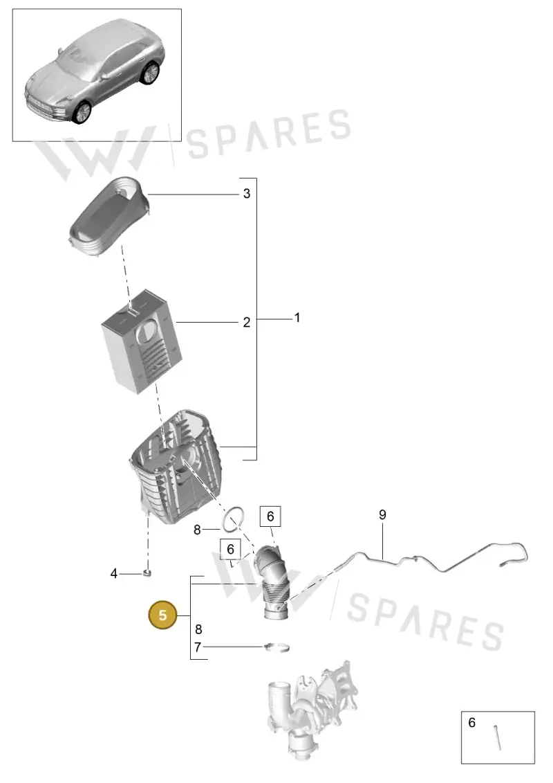 95B129531B — Porsche Macan (2018-2022) diagram p52000142, position 5