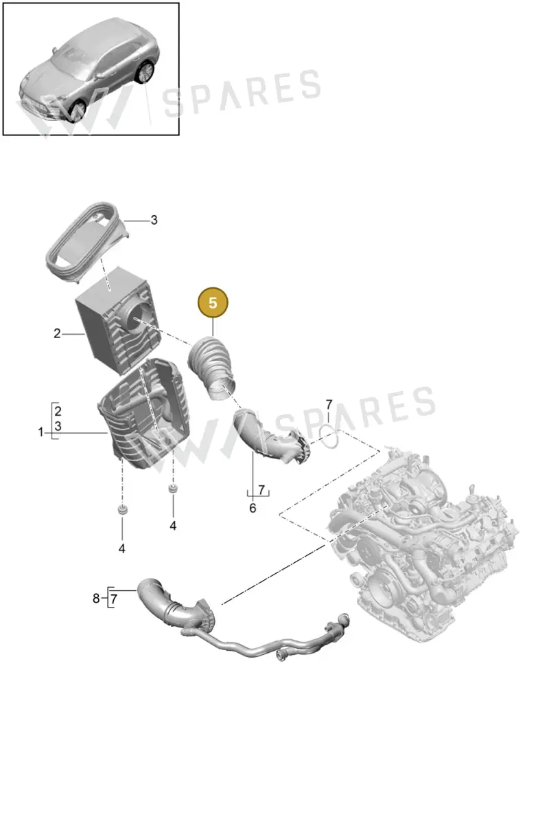 95B129532C — Porsche Macan (2018-2022) diagram p52106010, position 5