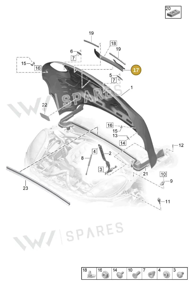 95B129551 — Porsche Macan R4 TFSI (2018-) diagram p52000163, position 17