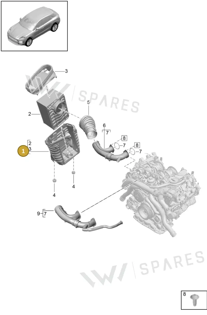 95B129607G — Porsche Macan (2018-2022) diagram p52106000, position 1