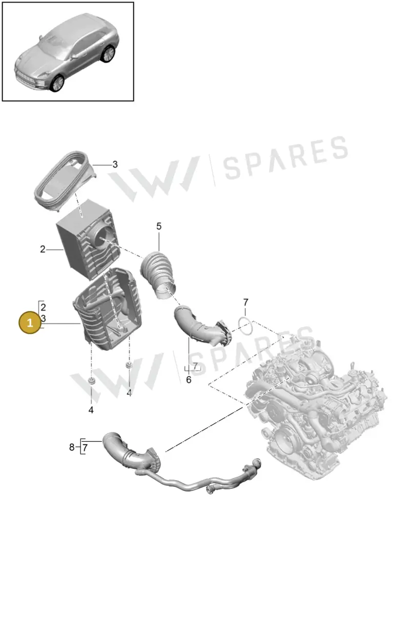 95B129607K — Porsche Macan (2018-2022) diagram p52106010, position 1