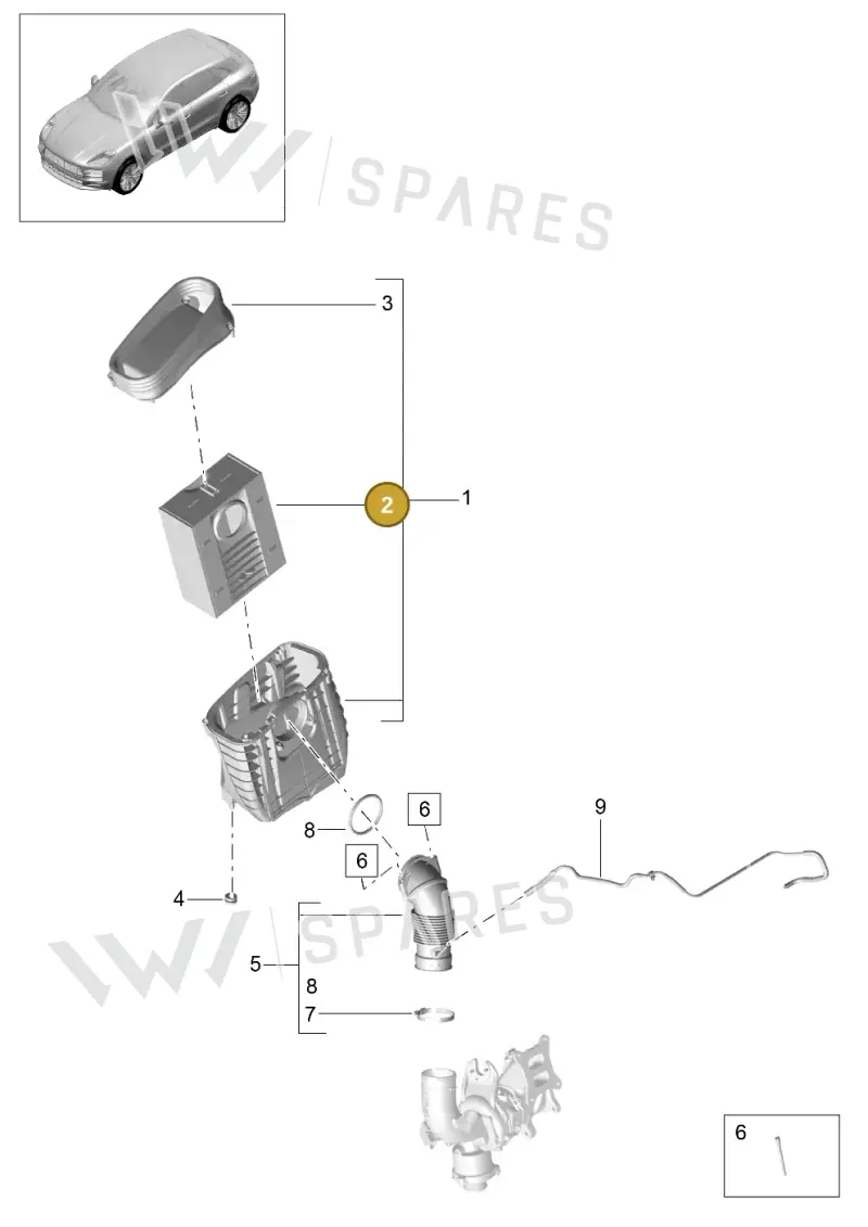 95B129620A — Porsche Macan R4 TFSI (2018-) diagram p52000142, position 2