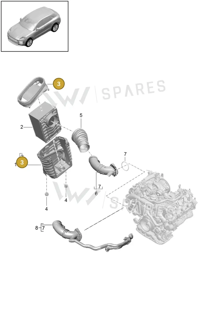 95B129752D — Porsche Macan R4 TFSI (2018-) diagram p52106010, position 3