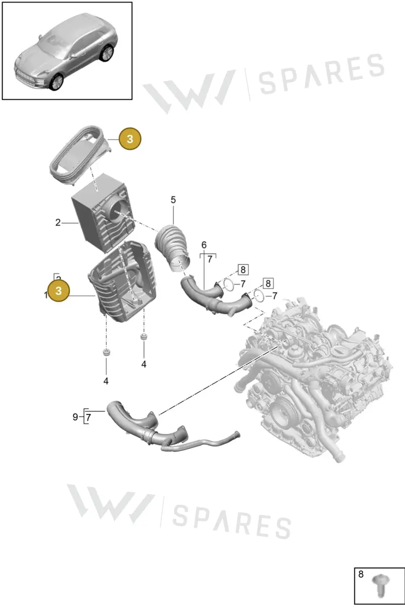 95B129752G — Porsche Macan R4 TFSI (2018-) diagram p52106000, position 3