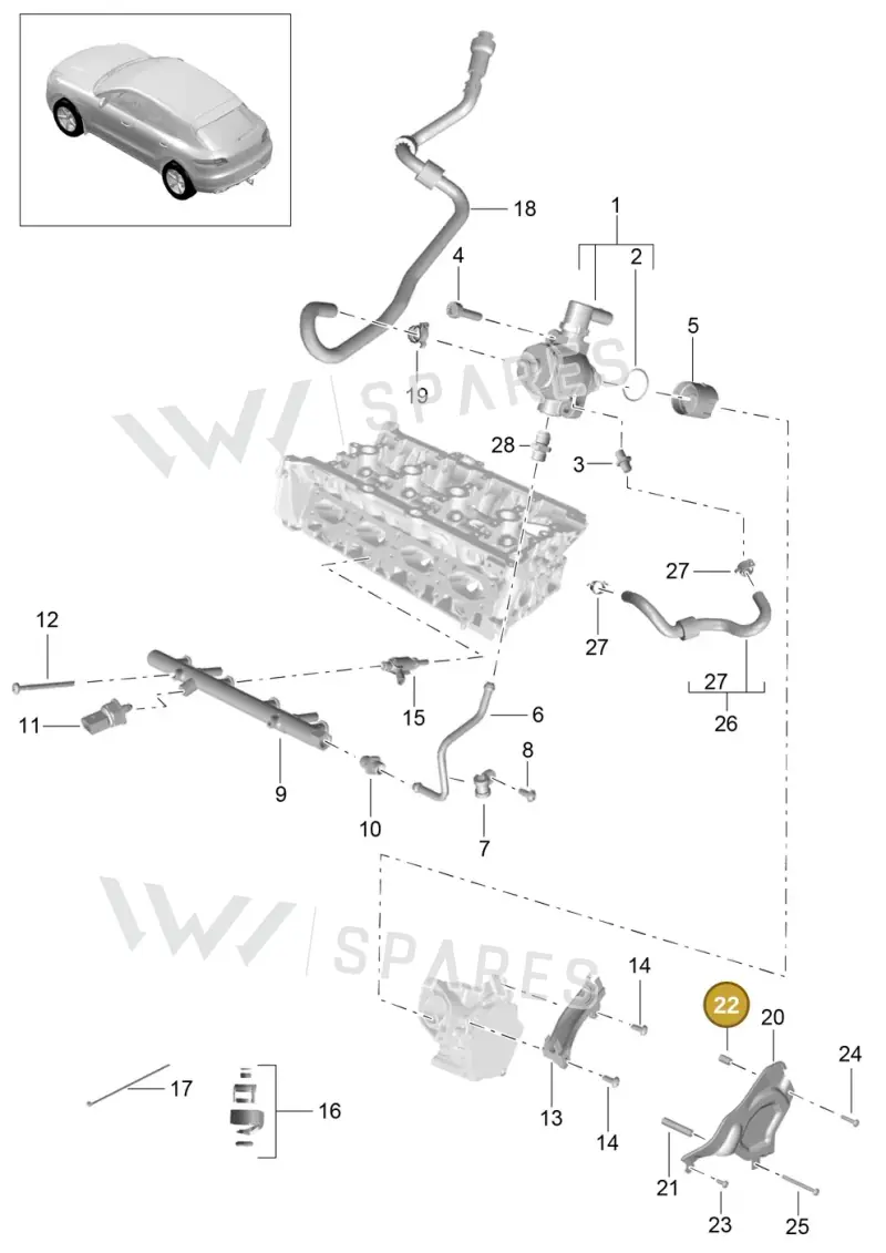 95B131135A — Porsche Macan GTS (2013-2018) diagram p44107050, position 22