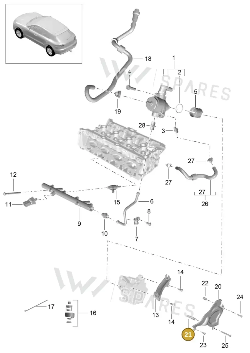 95B131135 — Porsche Macan GTS (2013-2018) diagram p44107050, position 21