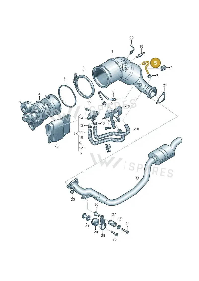 95B131205 — Audi RS4 Avant (2017-2025) diagram 438253495, position 5