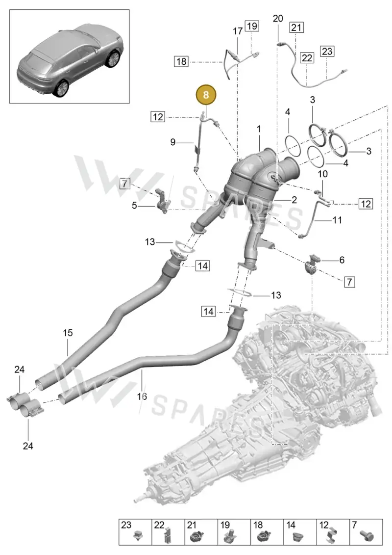95B131205A — Porsche Macan (2018-2022) diagram p52000130, position 8