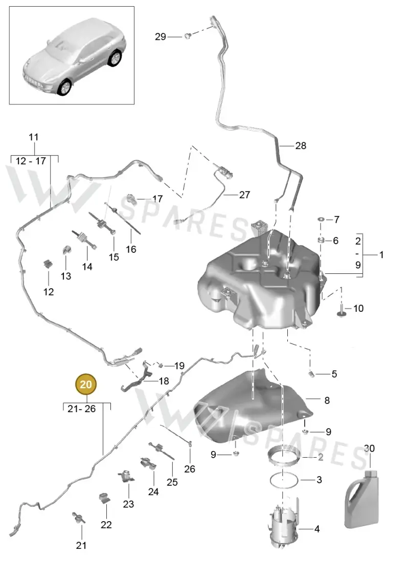 95B131984J — Porsche Macan (2013-2018) diagram p44201080, position 20