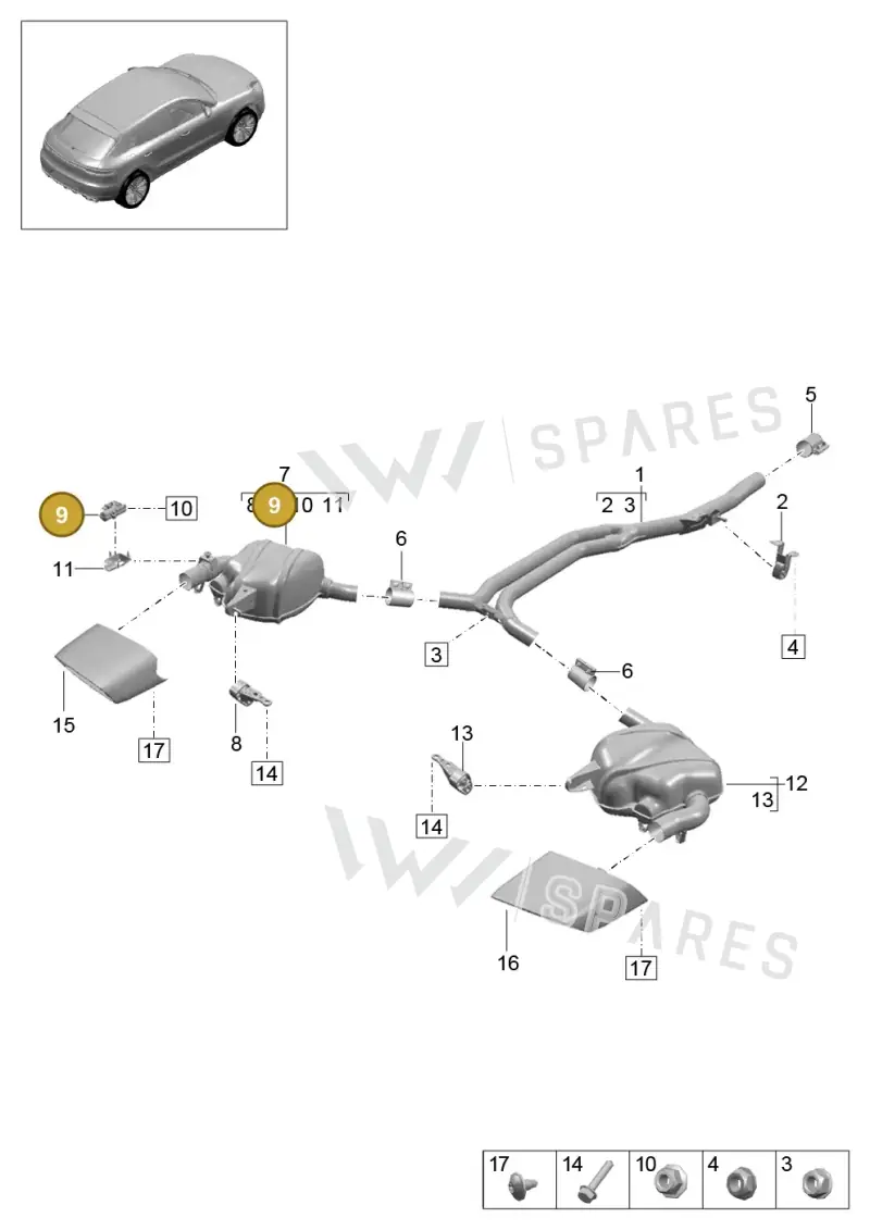95B133246C — Porsche Macan (2018-2022) diagram p52000135, position 9