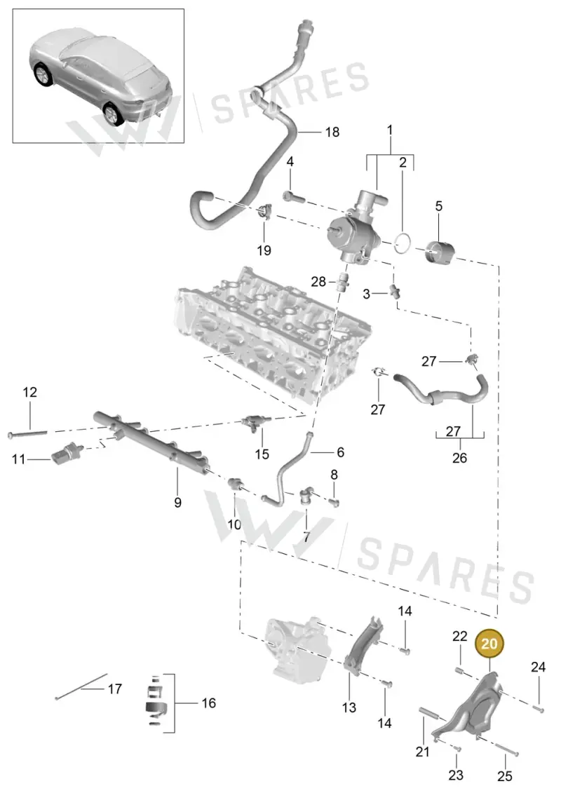 95B133833 — Porsche Macan GTS (2013-2018) diagram p44107050, position 20