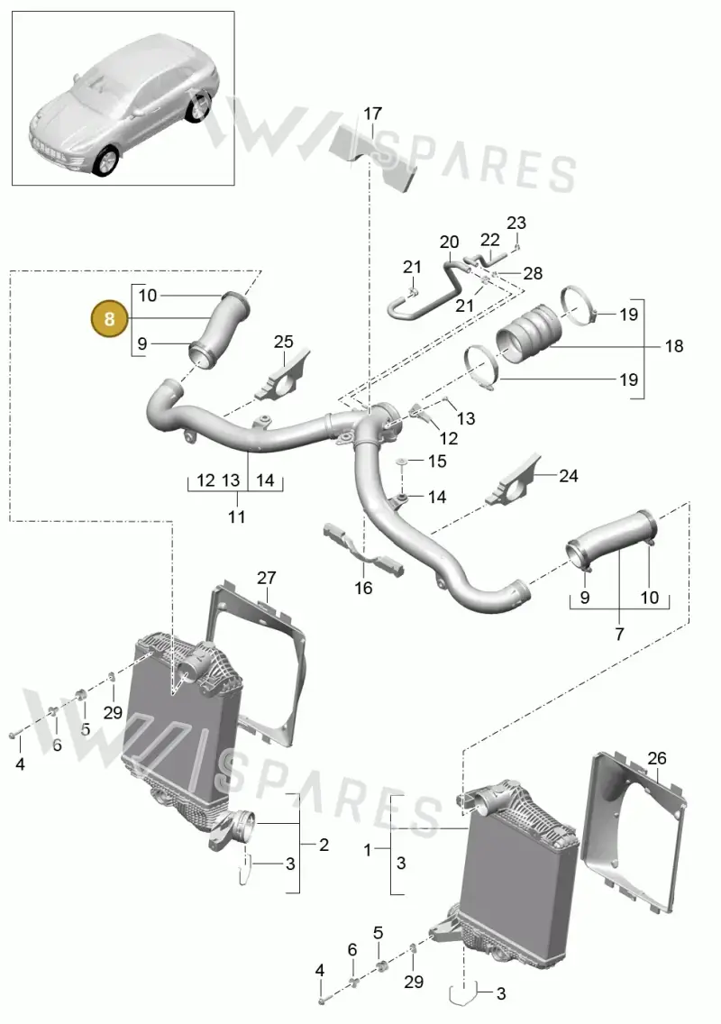 95B145368A — Porsche Macan (2013-2018) diagram p44107070, position 8