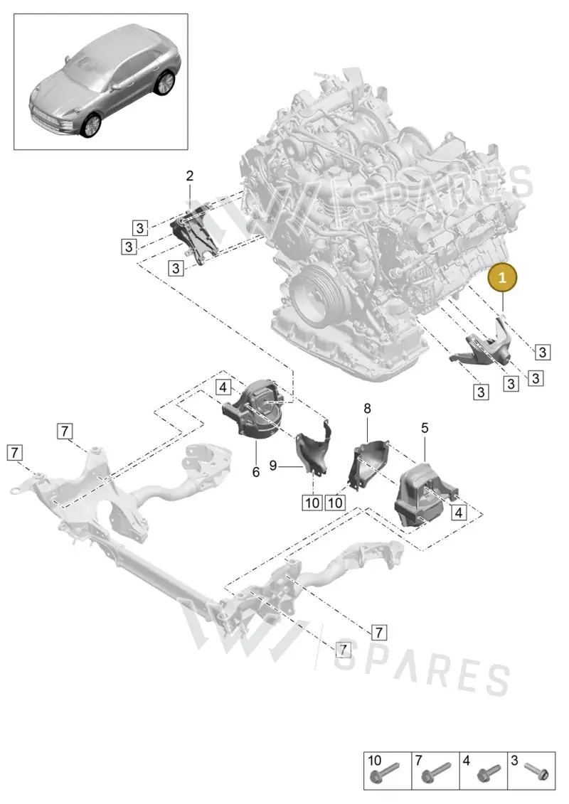 95B199307A — Porsche Macan (2018-2022) diagram p52109010, position 1