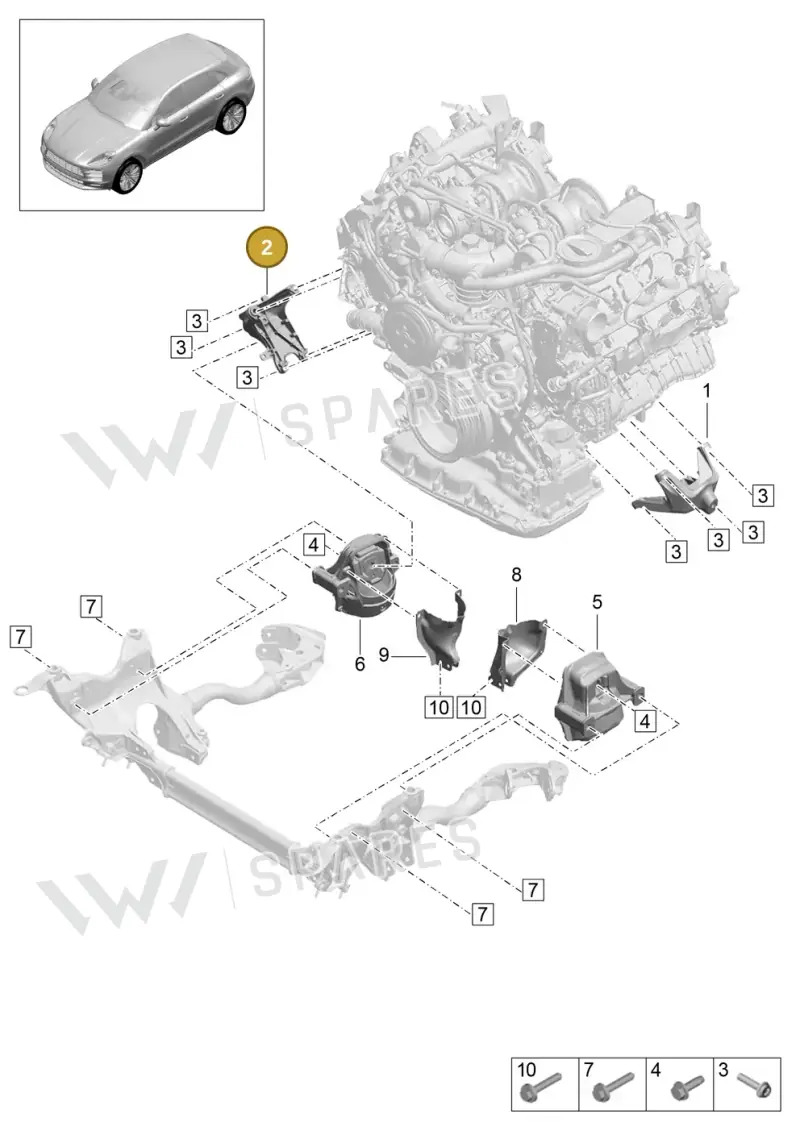 95B199308C — Porsche Macan (2018-2022) diagram p52109010, position 2