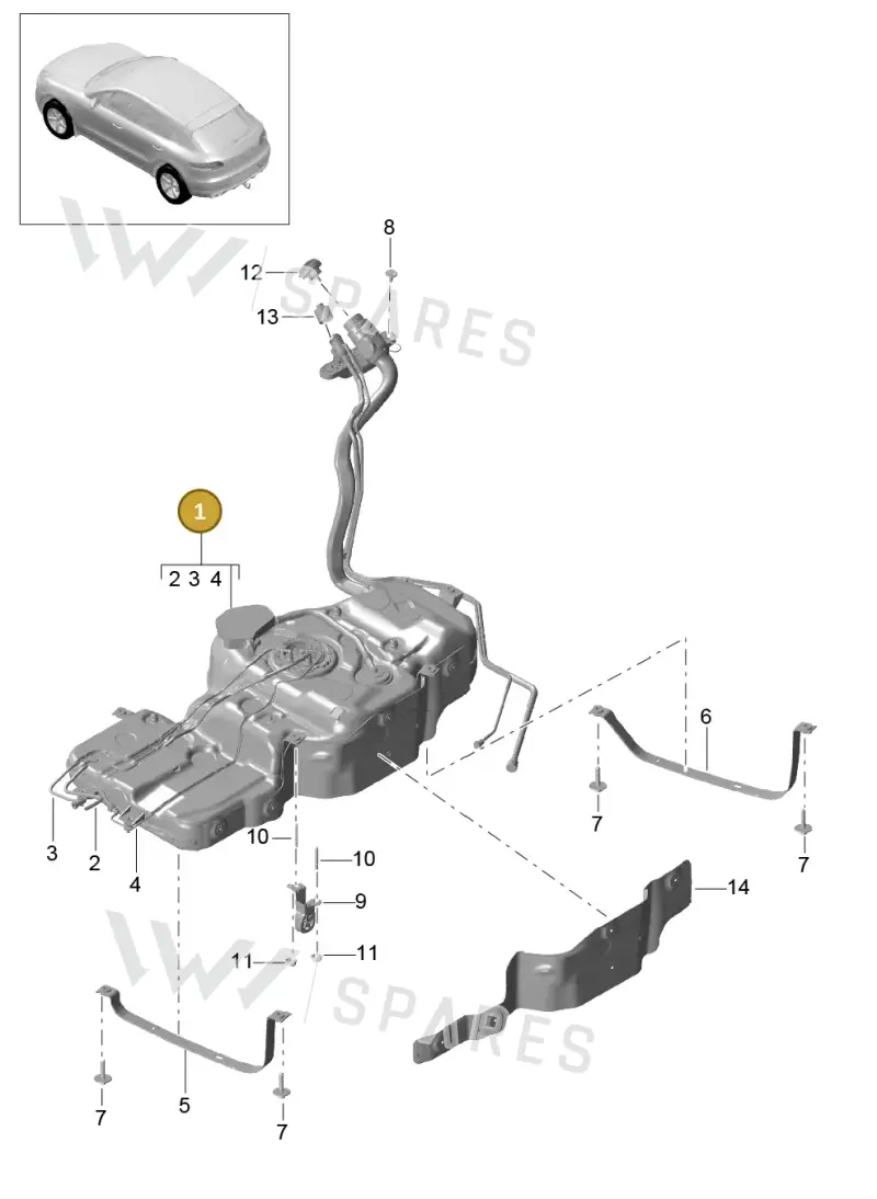 95B201060A — Porsche Macan (2013-2018) diagram p44201010, position 1