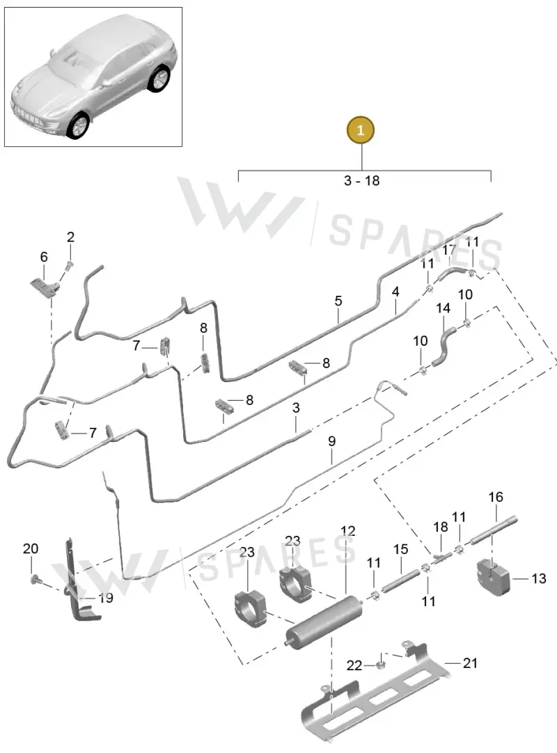 95B201544Q — Porsche Macan (2013-2018) diagram p44201020, position 1