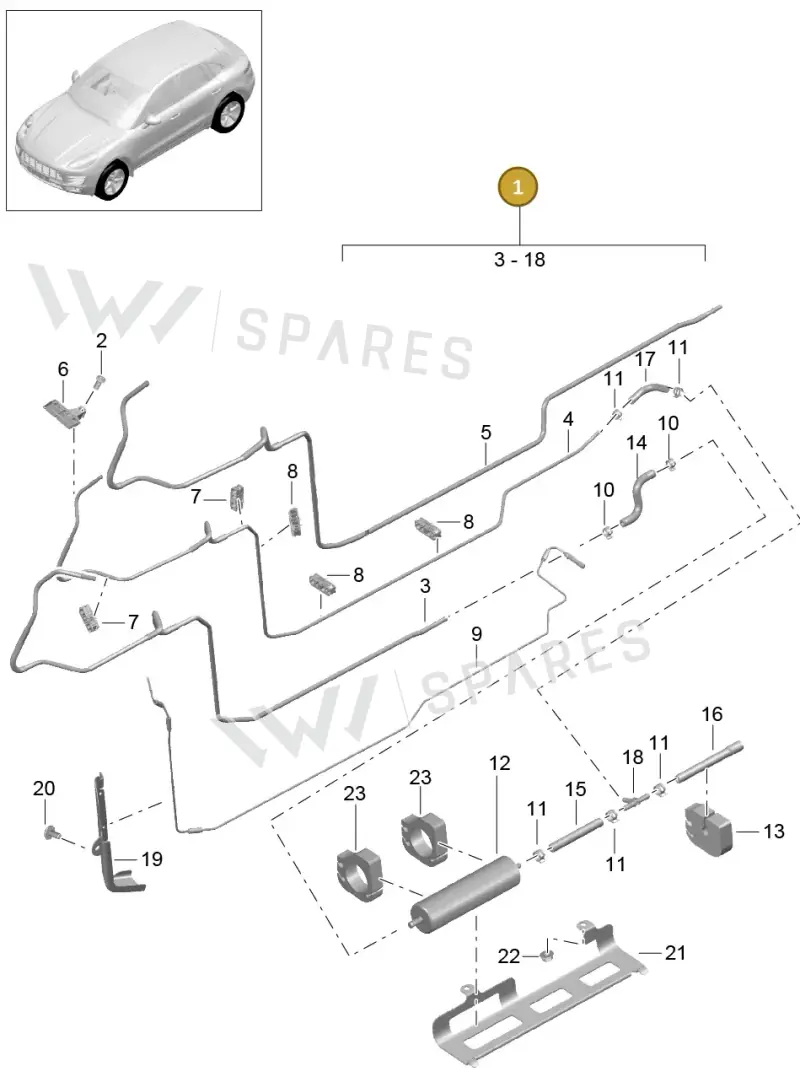 95B201544T — Porsche Macan (2013-2018) diagram p44201020, position 1