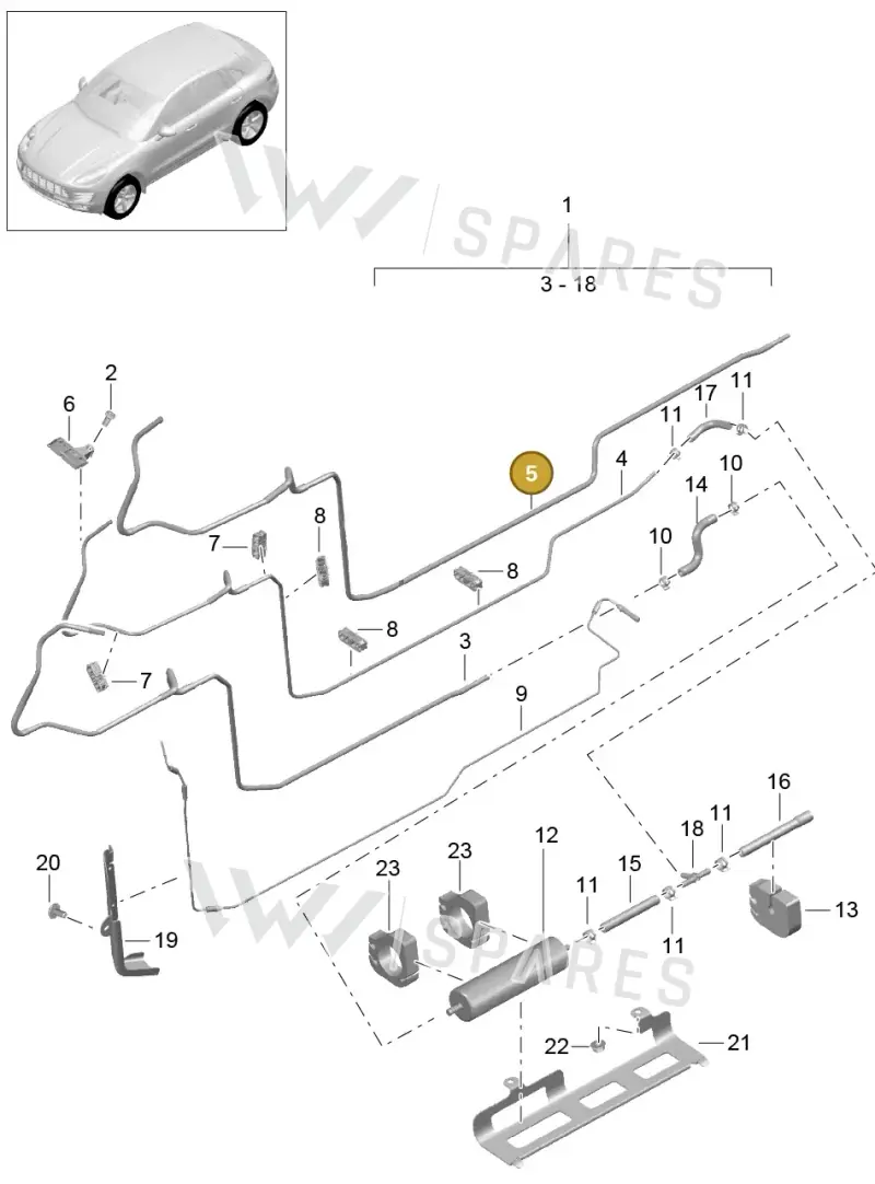 95B201547A — Porsche Macan (2013-2018) diagram p44201020, position 5