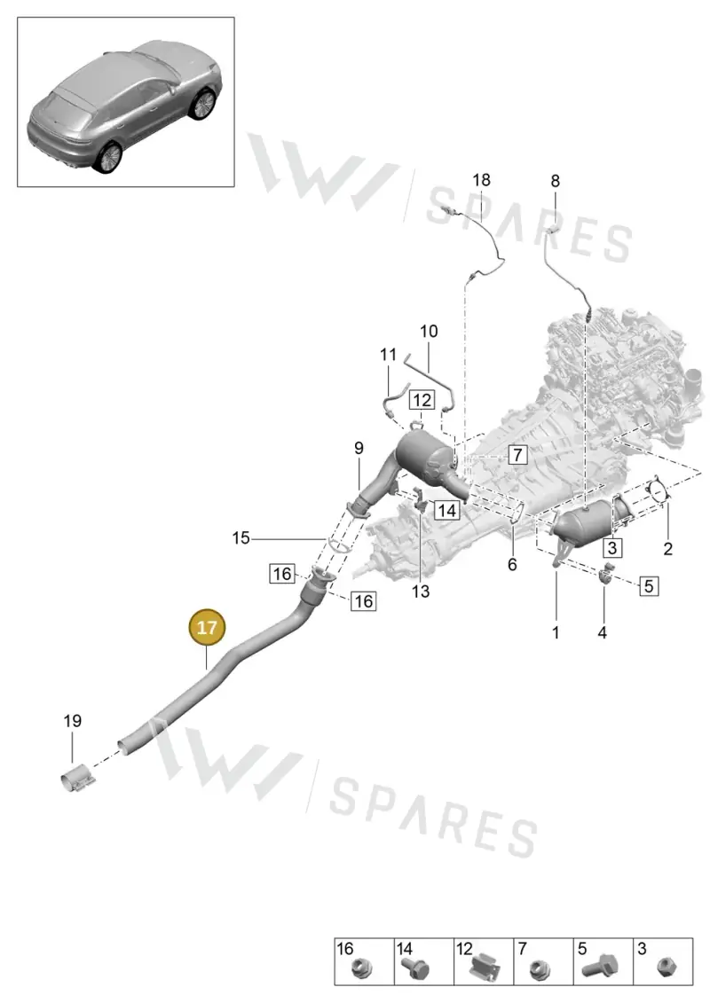 95B253300Q — Porsche Macan (2018-2022) diagram p52000132, position 17