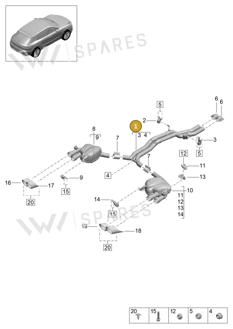95B253435BY — Porsche Macan (2018-2022) diagram p52000130, position 1