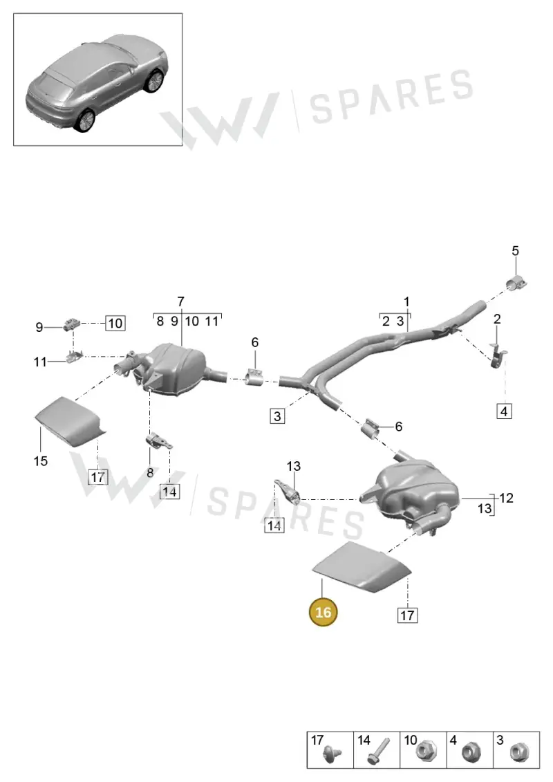 95B253682CS — Porsche Macan (2018-2022) diagram p52000130, position 16